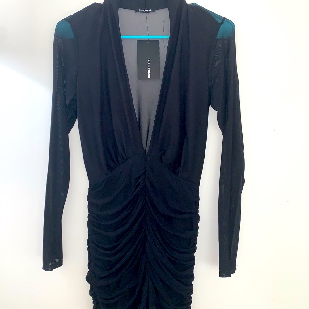 Black Long-sleeve Mesh Rhomper
